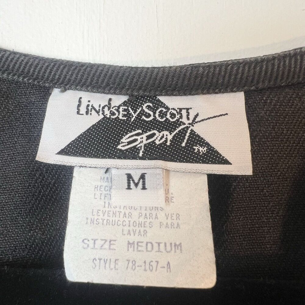 Vintage Lindsey Scott Sport Vest Animal Print Denim Women’s M - Picture 4 of 7